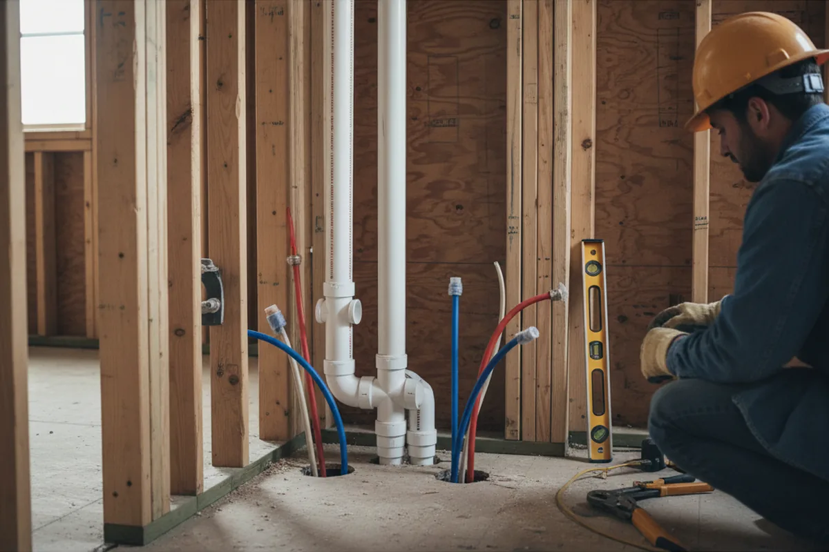 Drain and supply rough-in during Drain Cleaning in La Honda